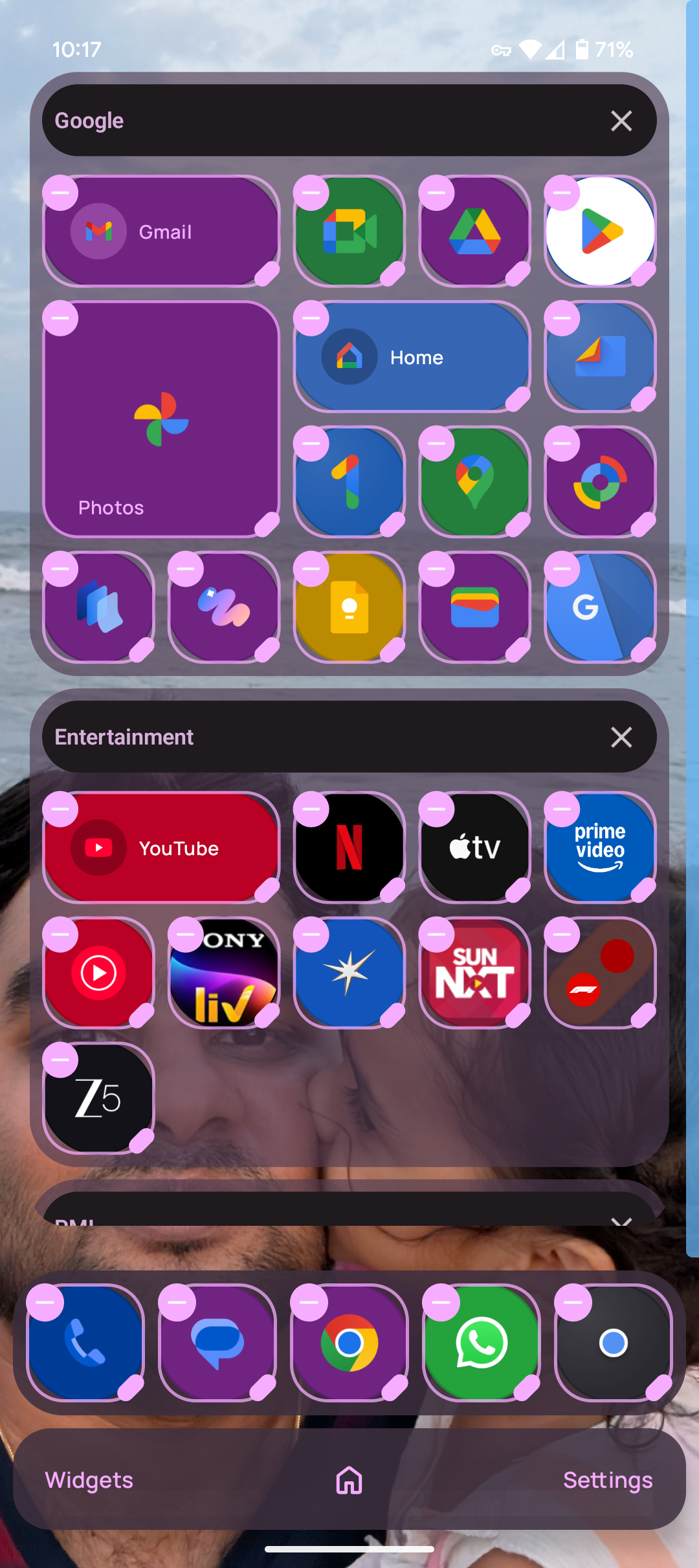 Re-arrange sections on Home screen
